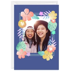 Bold and Bright Floral Frame Custom Card