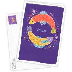 Bold and Bright Pisces Zodiac Custom Card