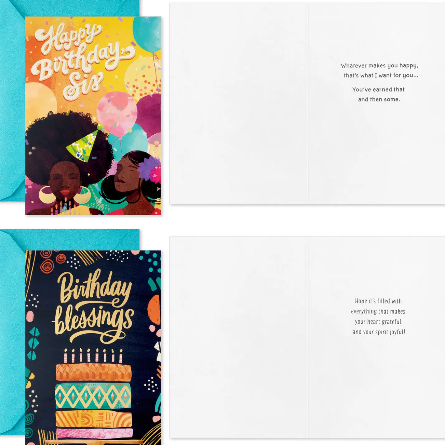 Bold and Uplifting Assorted Birthday Cards for Her, Pack of 16