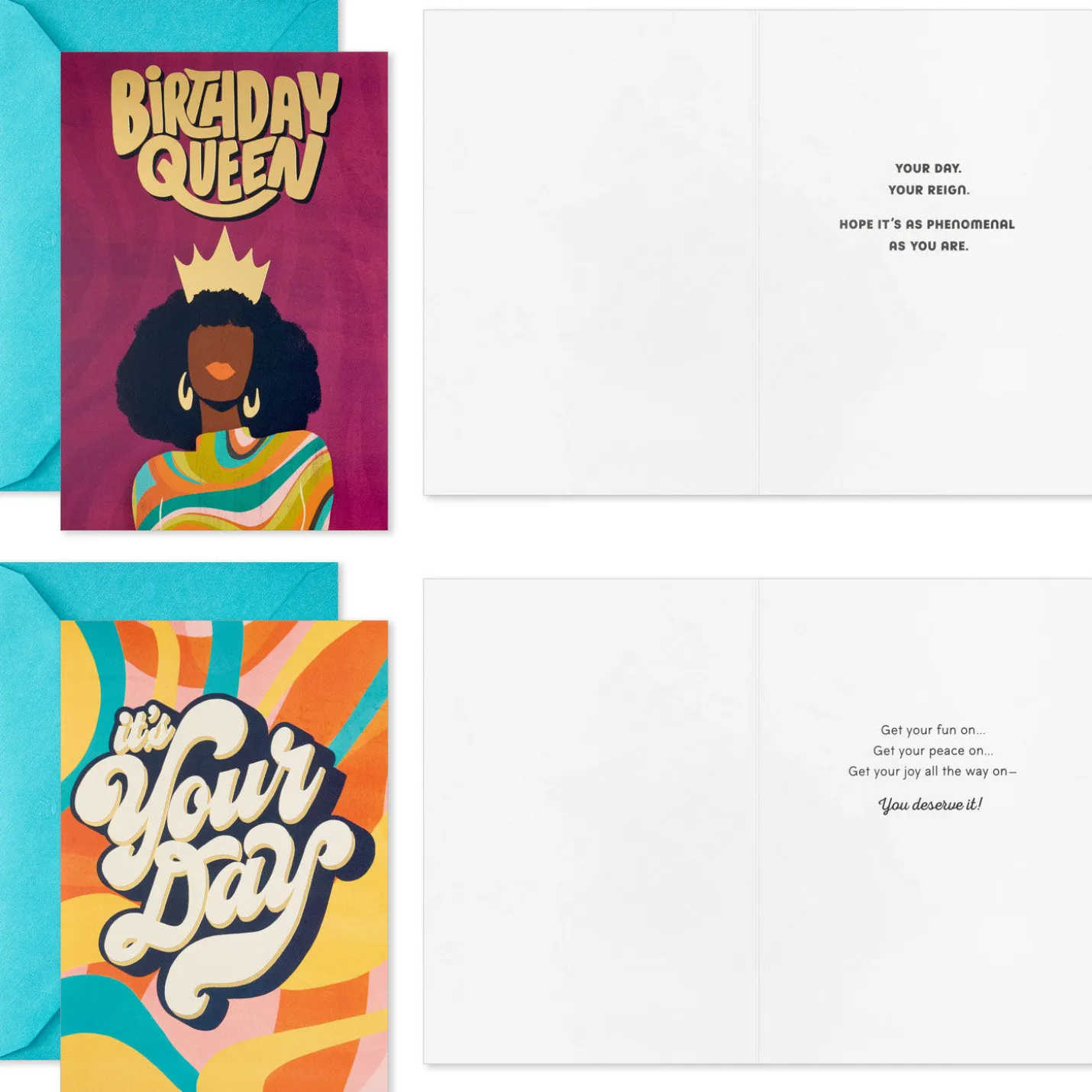 Bold and Uplifting Assorted Birthday Cards for Her, Pack of 16
