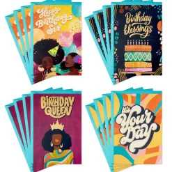 Bold and Uplifting Assorted Birthday Cards for Her, Pack of 16