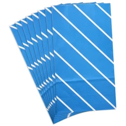 Bold Blue Stripes 8-Pack Paper Goodie Bags With Stickers