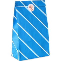Bold Blue Stripes 8-Pack Paper Goodie Bags With Stickers