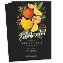 Bold Citrus Flat Bridal Shower Invitation