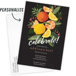 Bold Citrus Flat Bridal Shower Invitation