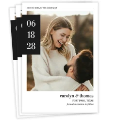 Bold Date Block Flat Wedding Save the Date