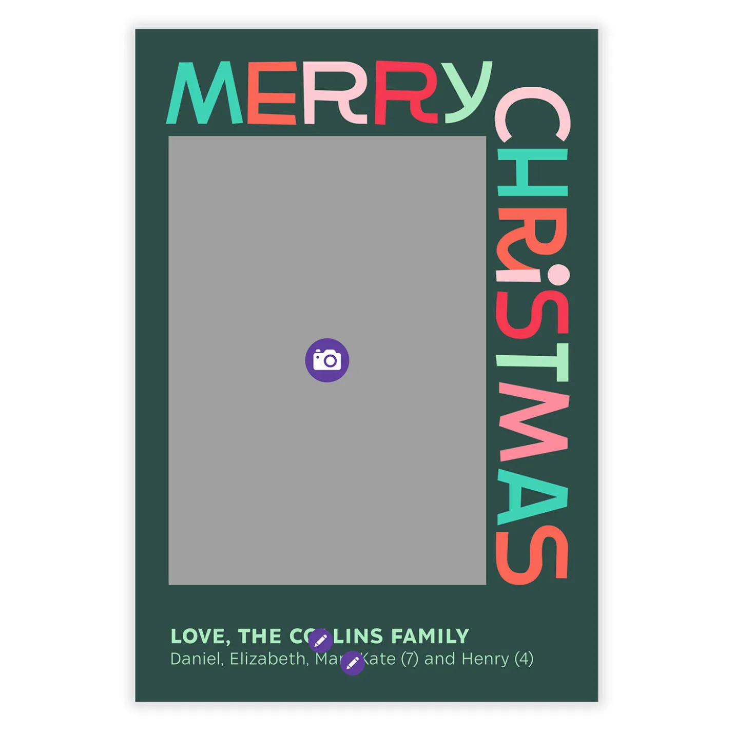 Bold Festive Fun Flat Christmas Photo Card
