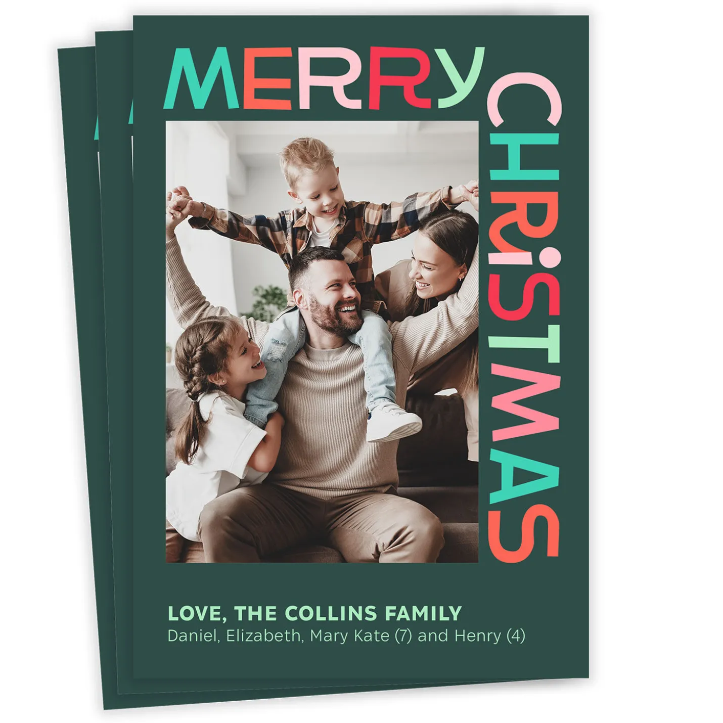 Bold Festive Fun Flat Christmas Photo Card
