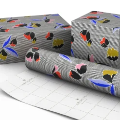 Bold Floral and Stripe Wrapping Paper Roll, 20 sq. ft.