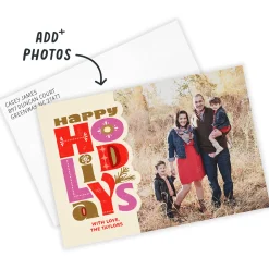 Bold Folk Art Lettering Flat Holiday Photo Card