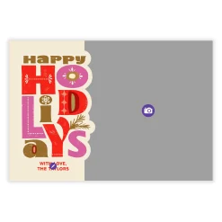 Bold Folk Art Lettering Flat Holiday Photo Card