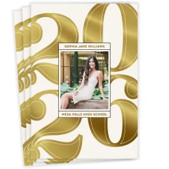 Bold Gold 2026 Flat Graduation Announcement