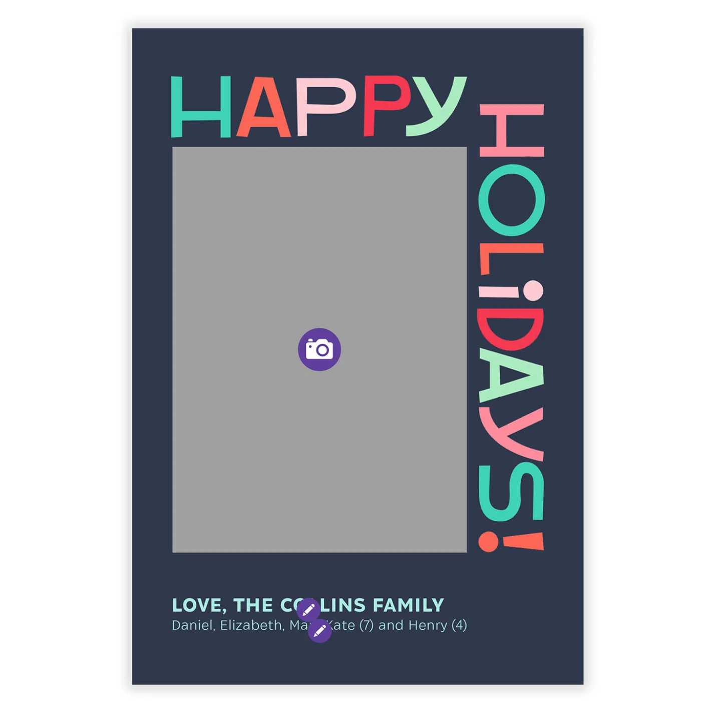 Bold Holiday Fun Flat Holiday Photo Card