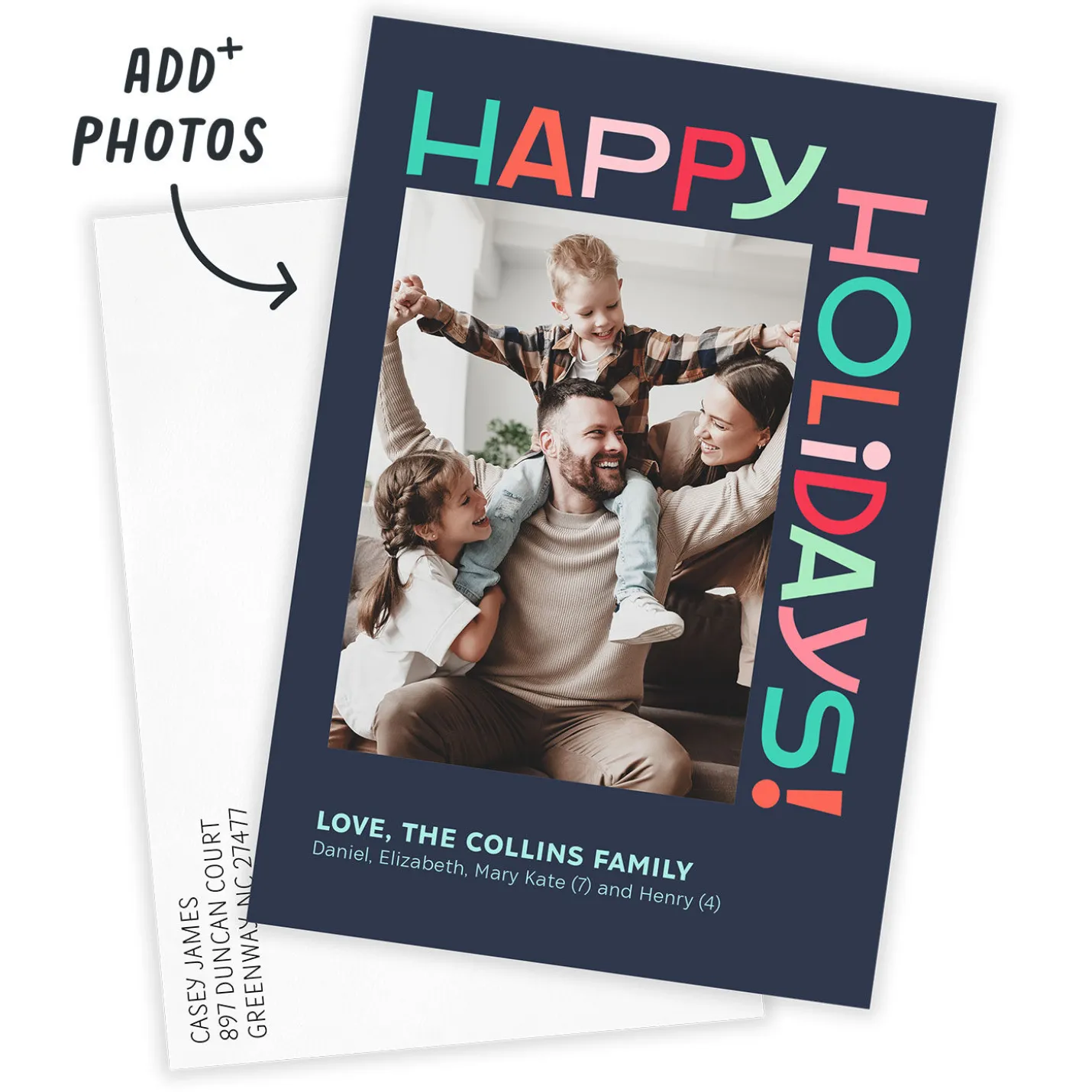 Bold Holiday Fun Flat Holiday Photo Card
