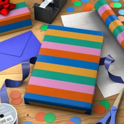 Bold Modern Stripes Wrapping Paper Mini Roll, 38.8 sq. ft.
