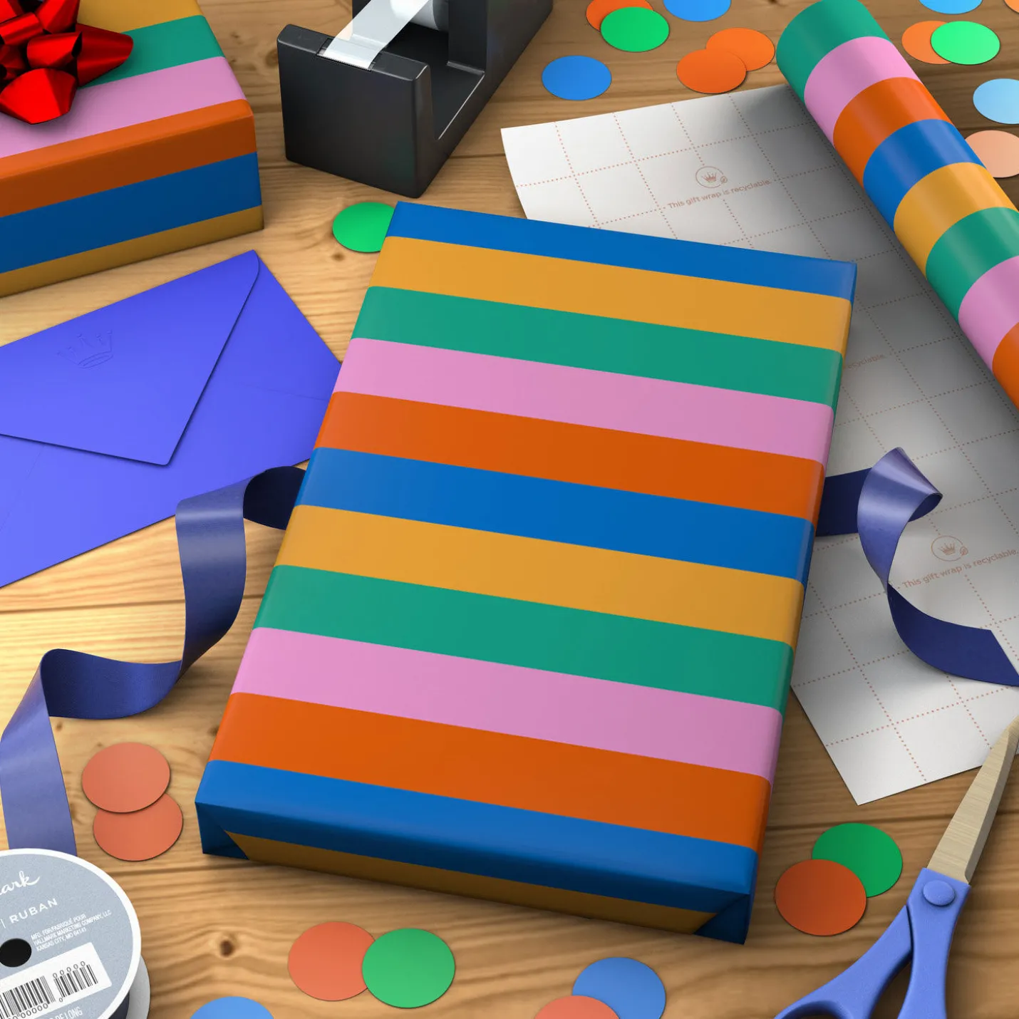 Bold Modern Stripes Wrapping Paper Mini Roll, 38.8 sq. ft.