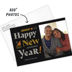 Bold Shapes Flat New Year Photo Card