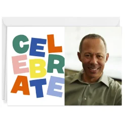 Bold Stacked Letters Custom Celebration Card