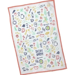 Bon Appétit Food Icons Tea Towel, 18x24