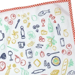 Bon Appétit Food Icons Tea Towel, 18x24