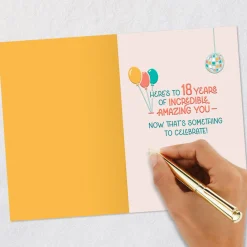 Born Awesome 18th Birthday Card