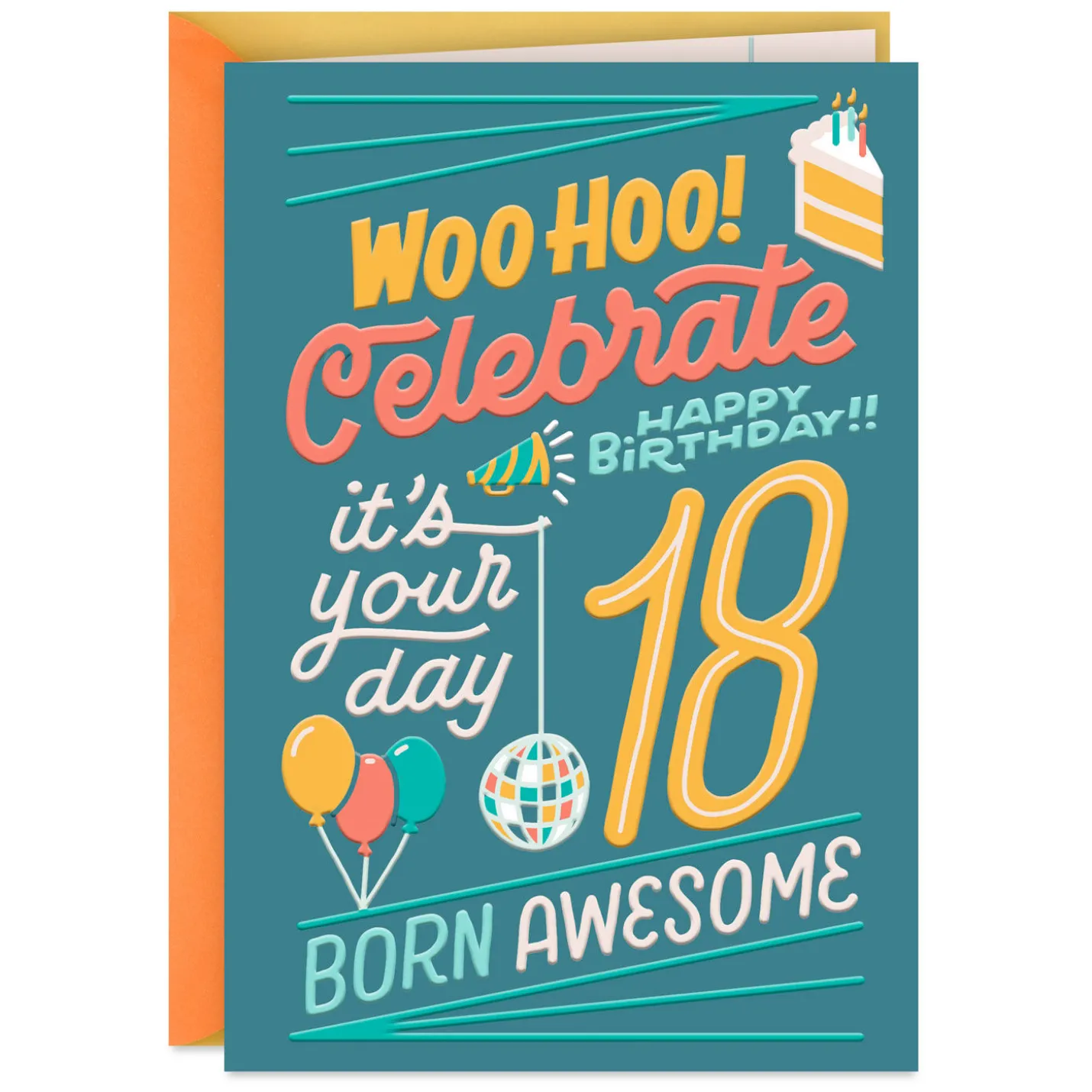 Born Awesome 18th Birthday Card