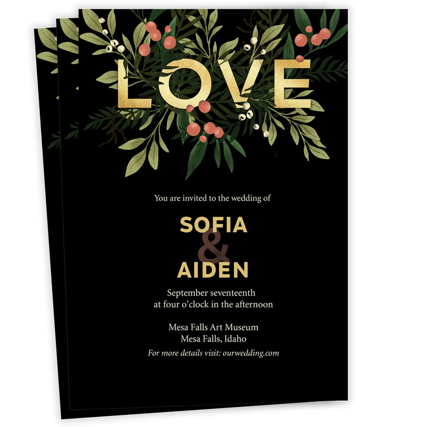 Botanical Love Flat Wedding Invitation
