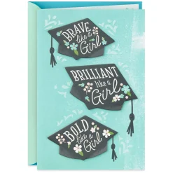 Brave, Brilliant and Bold Like a Girl Graduation Card for Her
