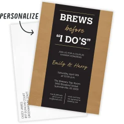 Brews Before "I Do's" Flat Wedding Shower Invitation