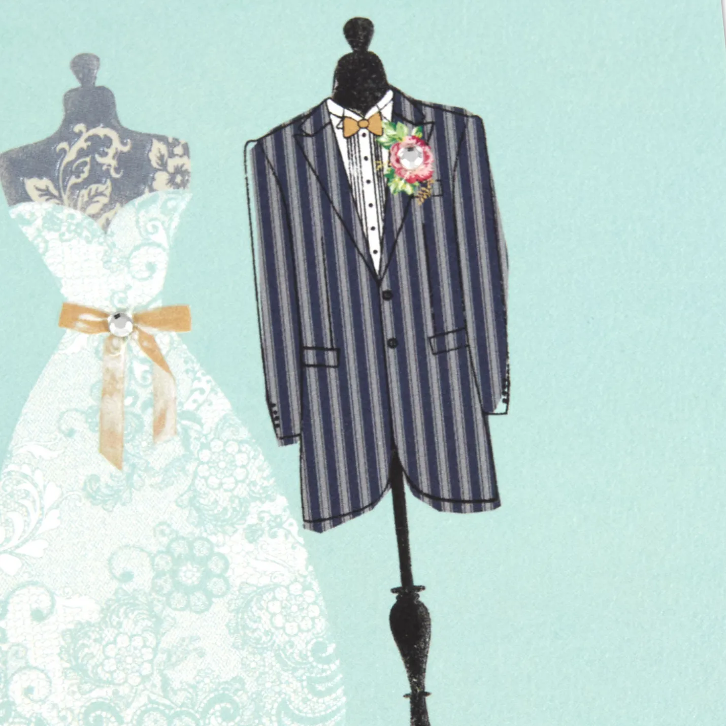 Bridal Gown and Groom Jacket Blank Wedding Card