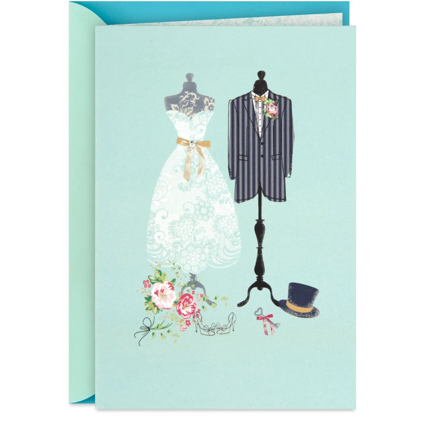 Bridal Gown and Groom Jacket Blank Wedding Card