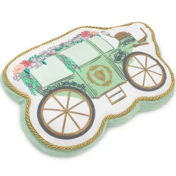 Bridgerton Green Carriage Shaped Throw Pillow