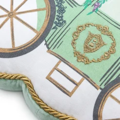 Bridgerton Green Carriage Shaped Throw Pillow