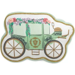 Bridgerton Green Carriage Shaped Throw Pillow
