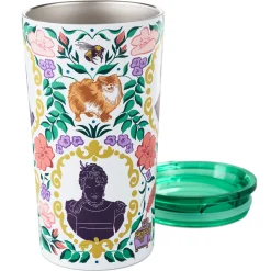 Bridgerton Ton Silhouettes on Floral Travel Mug, 15 oz.