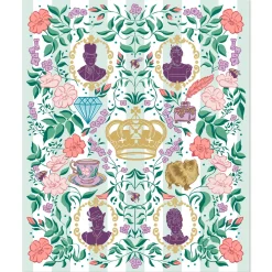 Bridgerton Ton Silhouettes on Floral Blanket, 50x60