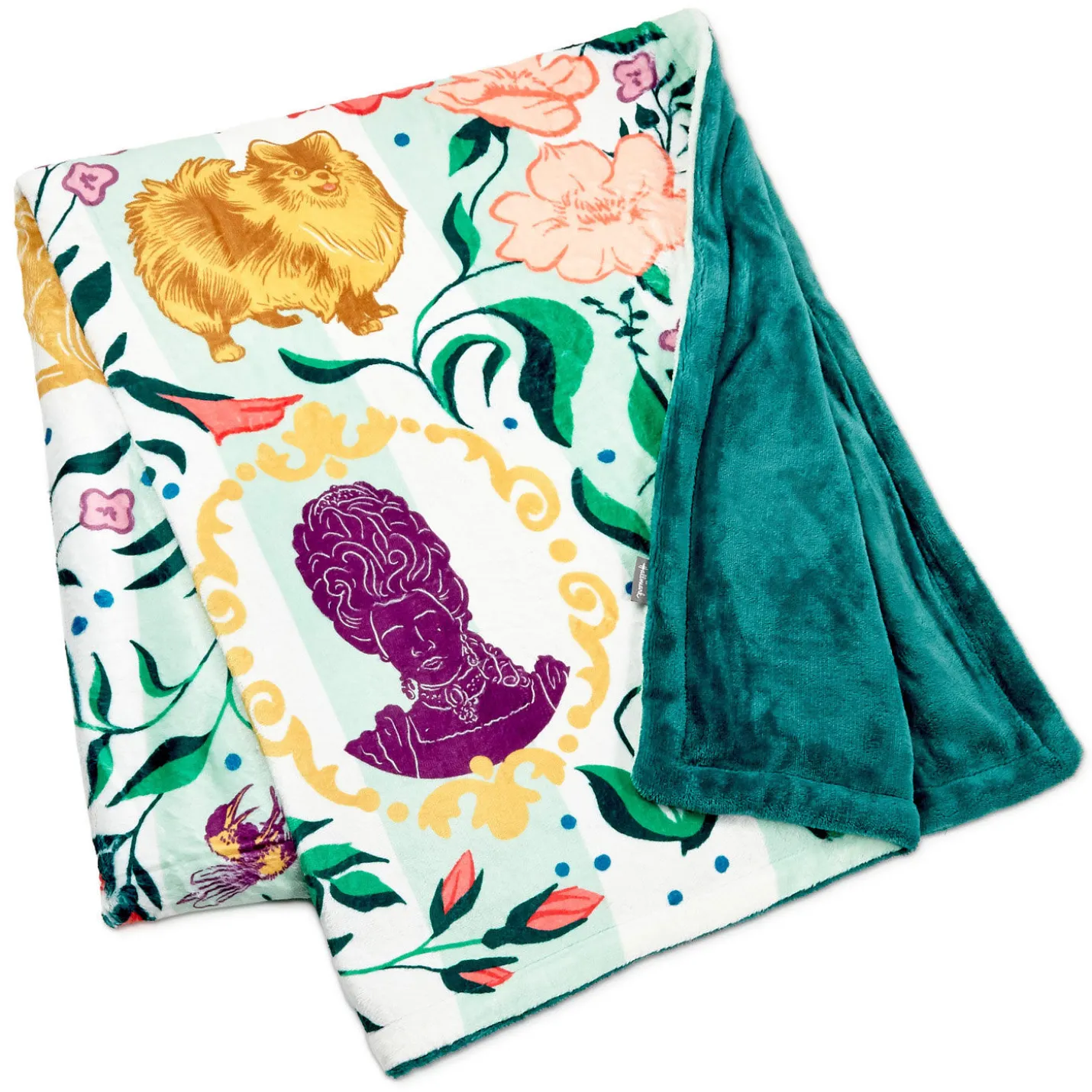 Bridgerton Ton Silhouettes on Floral Blanket, 50x60