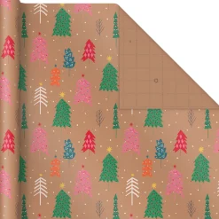Bright and Bold Kraft 3-Pack Christmas Wrapping Paper, 90 sq. ft.