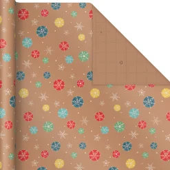 Bright and Bold Kraft 3-Pack Christmas Wrapping Paper, 90 sq. ft.