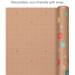 Bright and Bold Kraft 3-Pack Christmas Wrapping Paper, 90 sq. ft.
