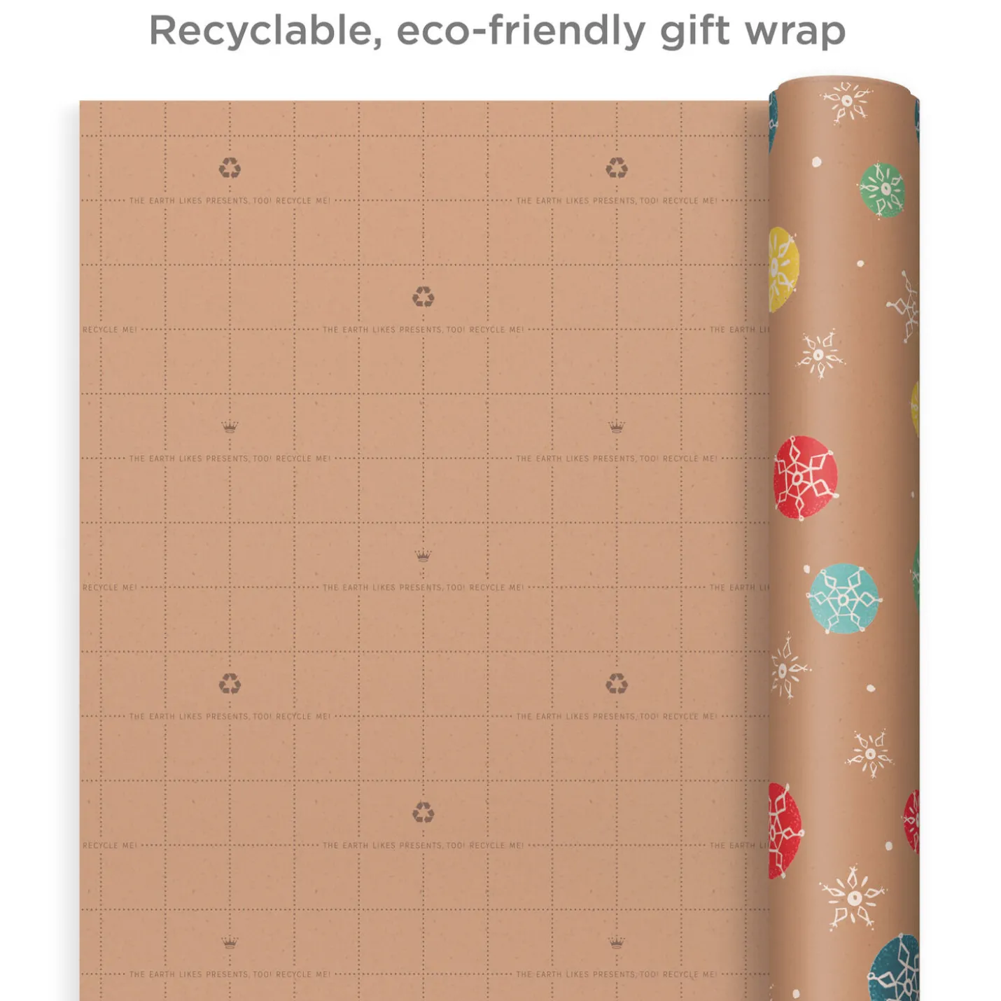 Bright and Bold Kraft 3-Pack Christmas Wrapping Paper, 90 sq. ft.