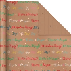 Bright and Bold Kraft 3-Pack Christmas Wrapping Paper, 90 sq. ft.