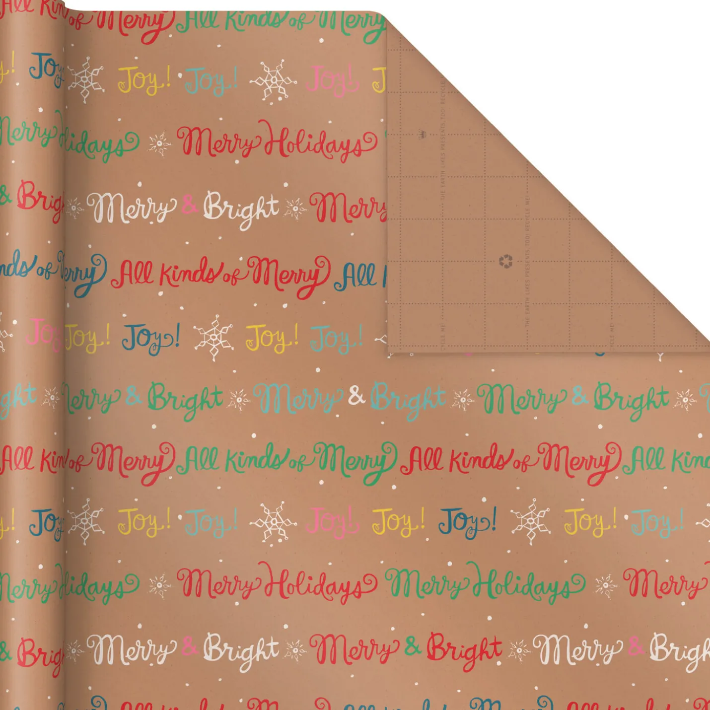 Bright and Bold Kraft 3-Pack Christmas Wrapping Paper, 90 sq. ft.
