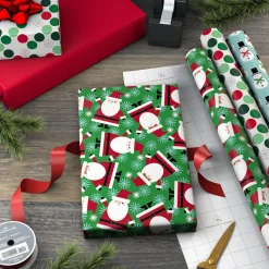 Bright and Graphic 3-Pack Reversible Christmas Wrapping Paper, 120 sq. ft.
