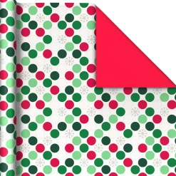 Bright and Graphic 3-Pack Reversible Christmas Wrapping Paper, 120 sq. ft.