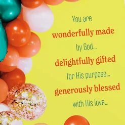 Bright Balloons Assorted Religious Birthday Cards, Box of 12