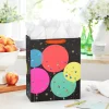 13" Bright Balloons on Black Large Birthday Gift Bag