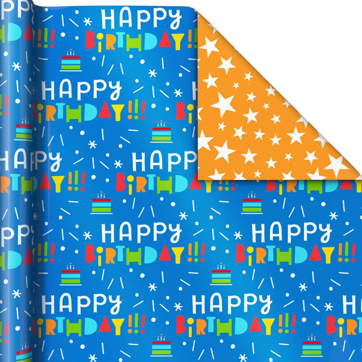 Bright Birthday 3-Pack Reversible Wrapping Paper