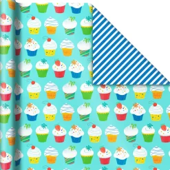 Bright Birthday 3-Pack Reversible Wrapping Paper