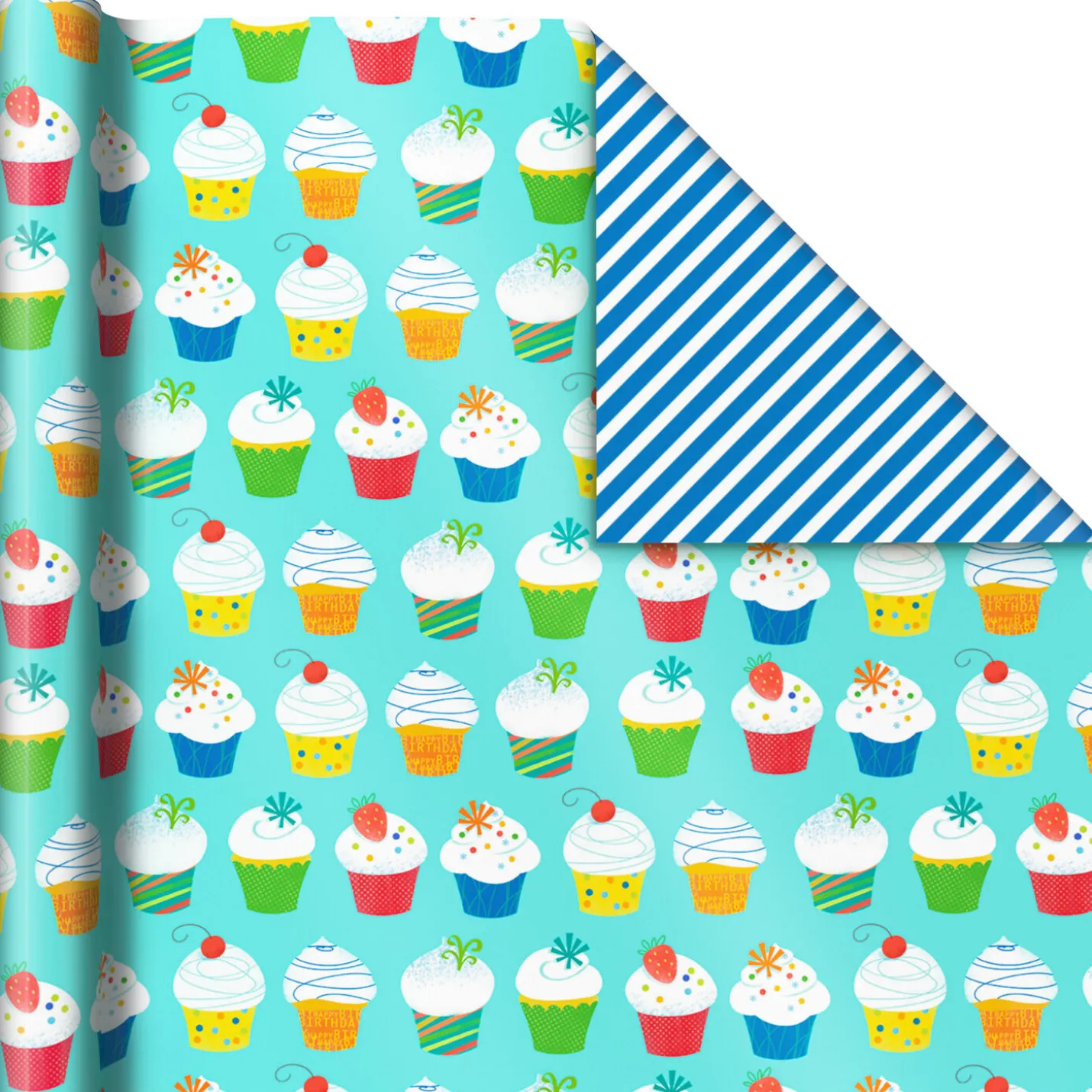 Bright Birthday 3-Pack Reversible Wrapping Paper